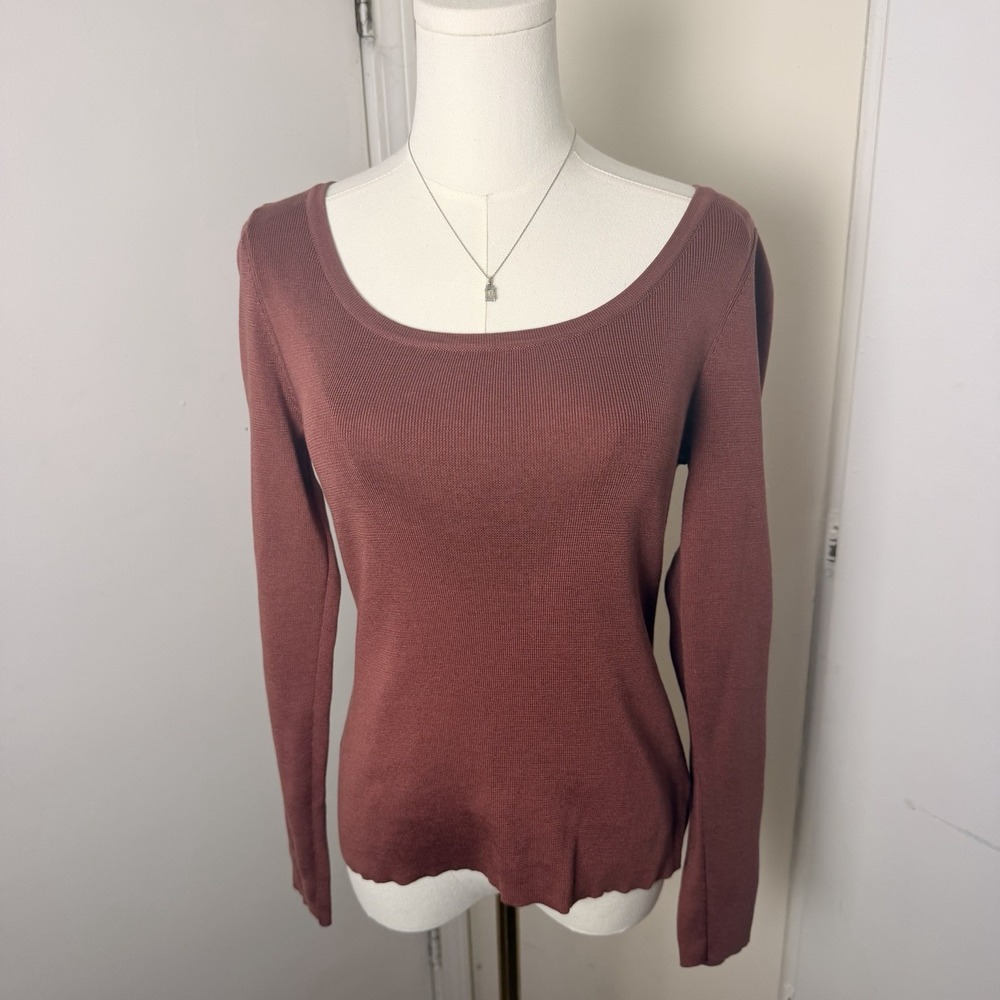 Peruvian Connection Russet Long Sleeve T-Shirt Size Small Pima Cotton